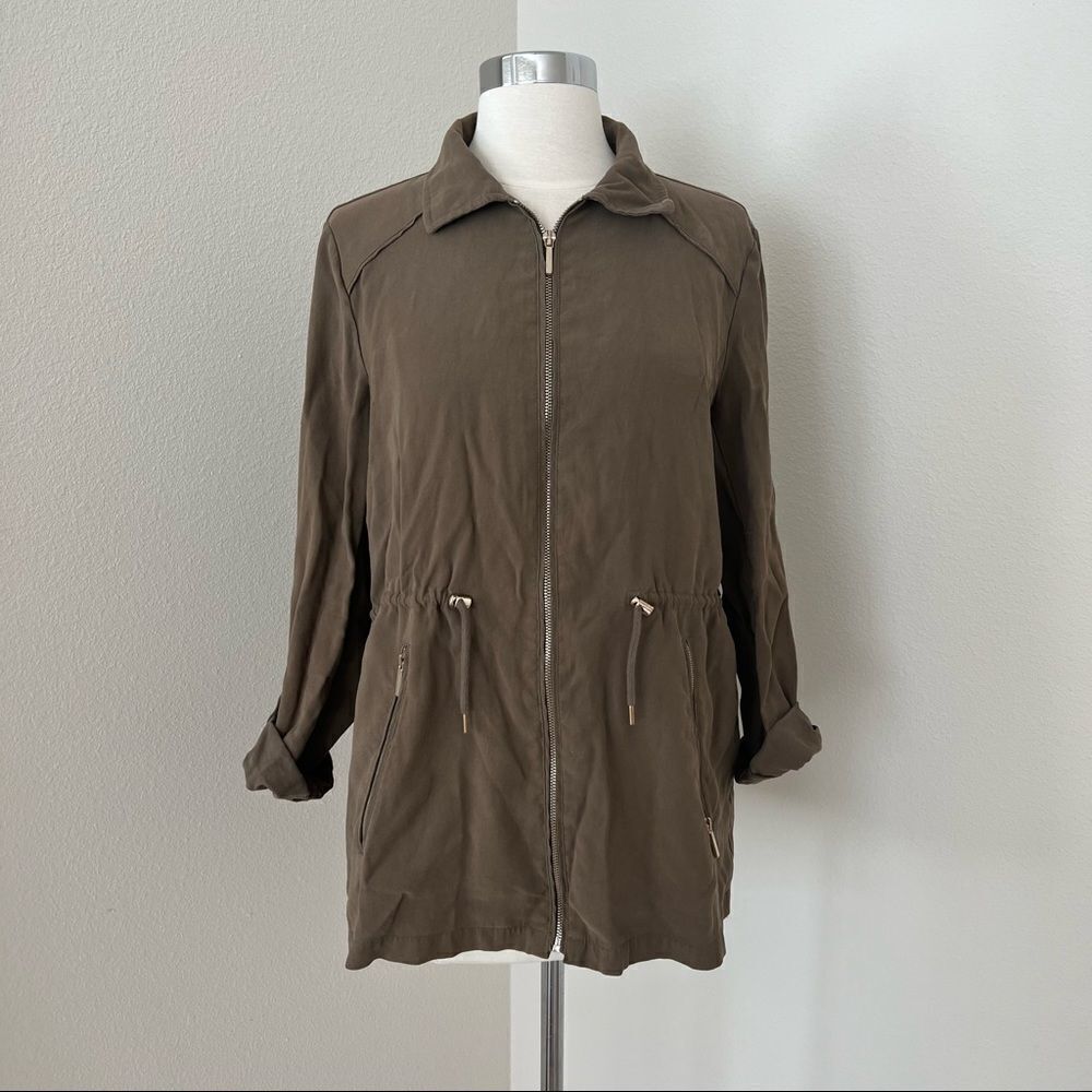 Zara basic Olive green utility jacket coat M
